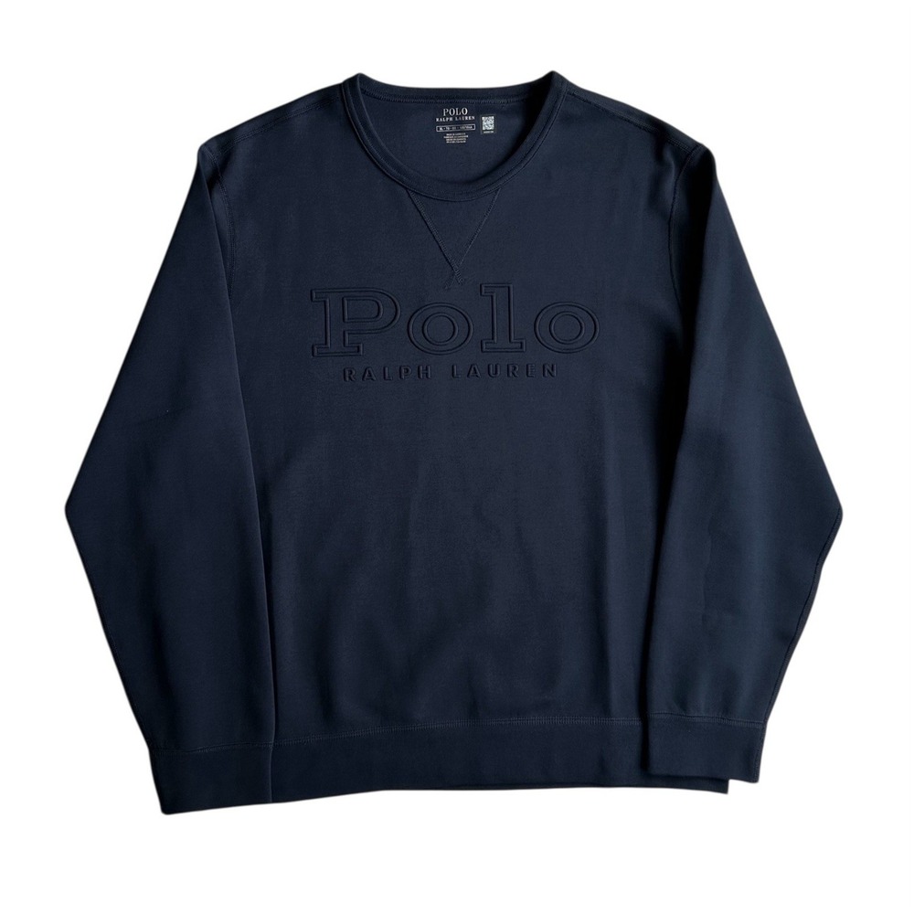 Polo Ralph Lauren Performance Crew Neck Sweatshirt Navy Men's Size XL Stretch
